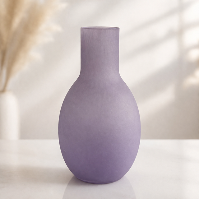 FLOWERS Vase B violet sandblast